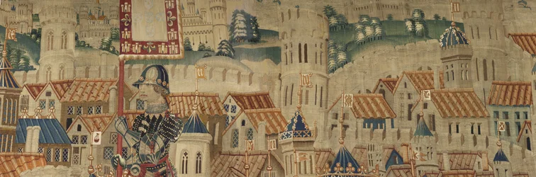 Tapisserie montrant les conquêtes du roi Alphonse V du Portugal (Conquistas de Alfonso V de Portugal), Tournai. Détail.