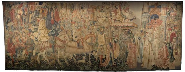 Tapisserie montrant les conquêtes du roi Alphonse V de Portugal, Tournai. Détail.