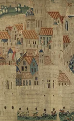 Tapisserie montrant les conquêtes du roi Alphonse V du Portugal, Tournai (détail)