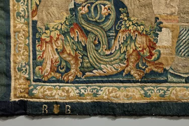 Tapisserie montrant les conquêtes du roi Alphonse V du Portugal (Conquistas de Alfonso V de Portugal), Tournai. (détail)