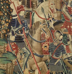 Tapisserie montrant les conquêtes du roi Alphonse V du Portugal (Conquistas de Alfonso V de Portugal), Tournai. (détail)