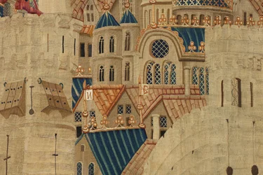 Tapisserie montrant les Conquêtes du roi Alphonse V de Portugal (Conquistas de Alfonso V de Portugal), Tournai. (détail)