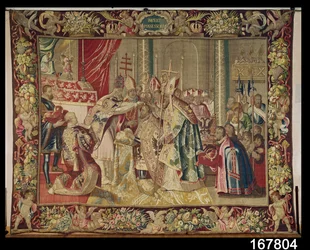 Le Couronnement de Charles Quint (1500-58), tiré de La Tapisserie de Charles Quint, vers 1630-40
