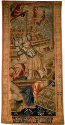 Les Portugais en Inde - Tapisserie flamande de Tournai du premier quart du XVIe siècle - Musée de la Marine de Lisbonne (Portugal)