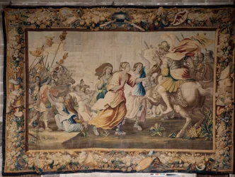 La cathédrale. Collection de la cathédrale. Histoire de Rome (?). Signé : « BB D EGGERMANS. Ian Le Clerc, D Eggermans ». Bruxelles. Début XVIIe siècle