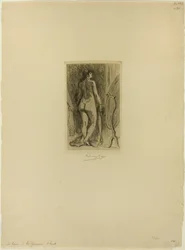 Femme debout avec une fourrure