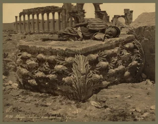 Vue de la grande colonnade, Palmyre, vers 1875 (tirage albuminé)