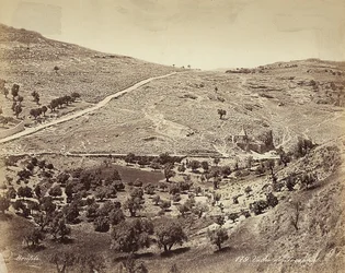 Vue panoramique de la Vallée du Cédron ou Josaphat, en périphérie de Jérusalem