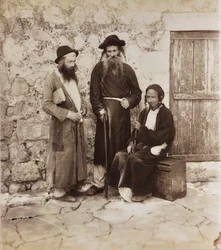Portrait de trois hommes juifs à Jérusalem