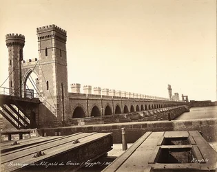Le barrage du Nil, près du Caire, Égypte