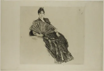 Femme avec un éventail