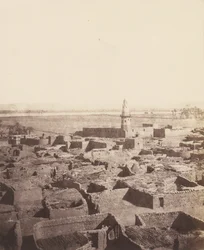 Edfou, Aspect Générale de la Ville Vue de la Plateforme Centrale du Py..., 1851-52
