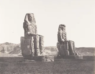 Gournah Thèbes, Colosses Celui de Droite, Dit de Memnon, 1851-52, imprimé 1853-54