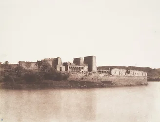 Île de Philæ, vue générale prise du nord-ouest au point A, 1851-52
