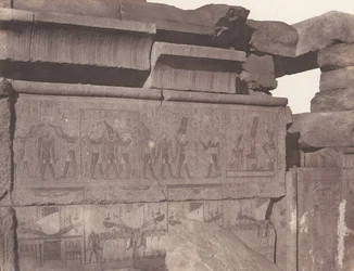 Karnak Thèbes, Palais - Construction de granit - Décoration sculptée..., 1851-52, imprimé en 1853-54