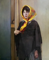 Jeune femme au foulard jaune