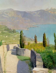 Paysage au bord du lac depuis Chexbres