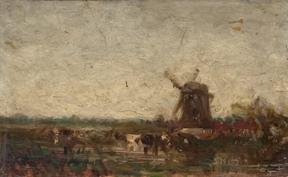Hollande, le moulin, vers 1853