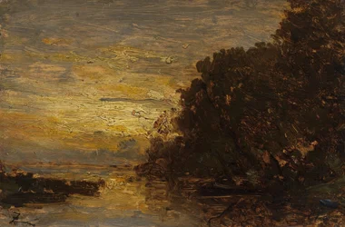 La Seine à Billancourt, coucher de soleil, 2e moitié du 19e siècle