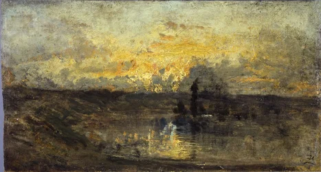 Virage de la rivière (recto) ; trois études (verso), entre 1850 et 1860
