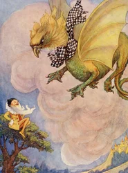 Le griffon a vu un petit homme jaune assis au sommet d