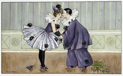 Pierrot et Colombine - dess. par Florence Hardy, début XXe siècle