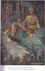 Et toujours le soir devant son cheval (Guenièvre) (lithographie couleur)