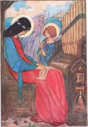 Ou dans une ville aux murs clairs sur la mer (Le Palais des Arts) (litho couleur)