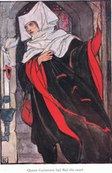 La reine Guenièvre a quitté la cour (Guenièvre) (litho)