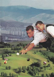 Billard avec de bons amis, 2020 (collage)