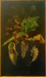 Anémones et feuilles