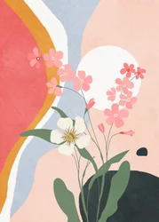 Fleurs roses abstraites