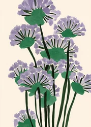 Abstrait : Motifs botaniques violets