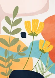 Fleurs jaunes abstraites
