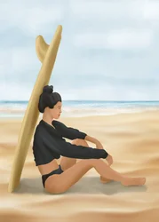 Femme sur la plage