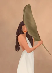 La femme aux feuilles gracieuses