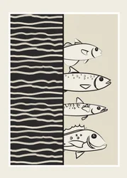 Illustration de poissons nageant