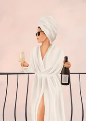 Matinée champagne sur un balcon de luxe
