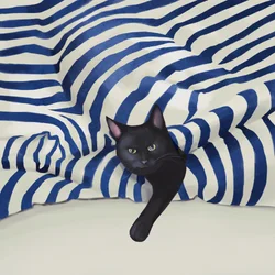 Chat noir qui regarde