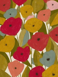 Champ de fleurs aux couleurs vives