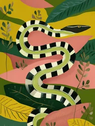 Serpent de la jungle aux couleurs vives