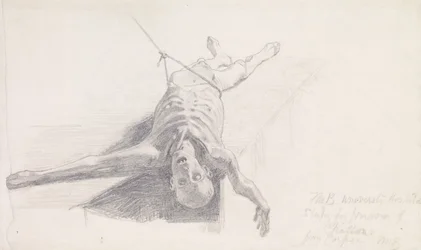 Poètes du XIXe siècle - Le prisonnier de Chillon - Étude de cadavre, projets de décoration