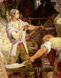 Travail : Ouvrier avec un œillet dans la bouche