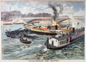 Collision sur la Seine, Paris, 1897