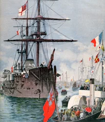 Flottille française dans le port de Portsmouth, 1891