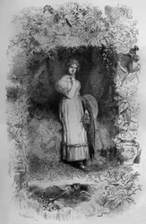Fantine, illustration du roman Les Misérables de Victor Hugo, gravure de Fortune Meaulle