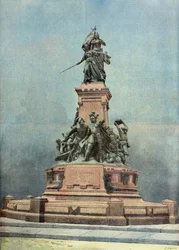 Monument de la defense de saint quentin en 1557 contre les espagnols (Engraving)
