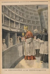 Confirmation religieuse dans la prison de La Petite Roquette, extrait de Le Petit Journal, 1er novembre 1896