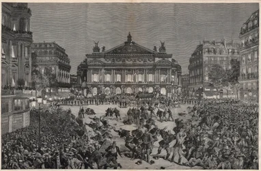 Émeutes à Paris contre la représentation de « Lohengrin » de Richard Wagner au Palais Garnier en 1891 - Manifestation patriotique, place de l