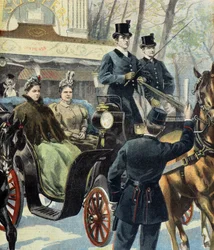 La régente néerlandaise Emma de Waldeck Pyrmont et la future reine Wilhelmine, Paris